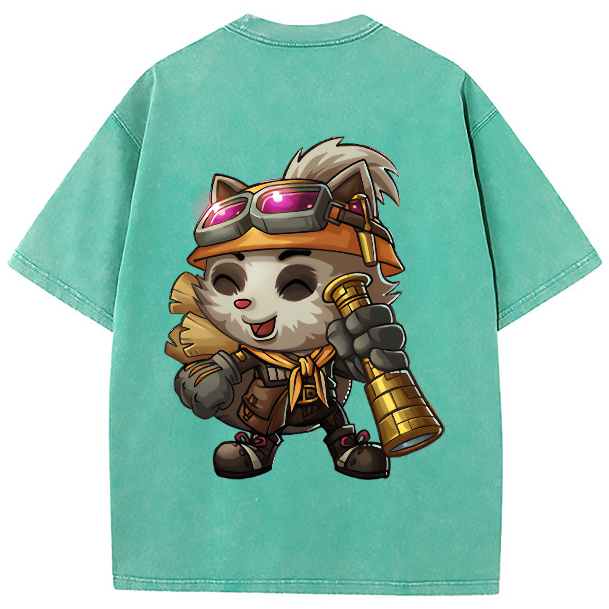 （画像用） リーグ・オブ・レジェンド League of Legends LOL 綿100% ヴィンテージ風 半袖Tシャツ（背面プリント）
